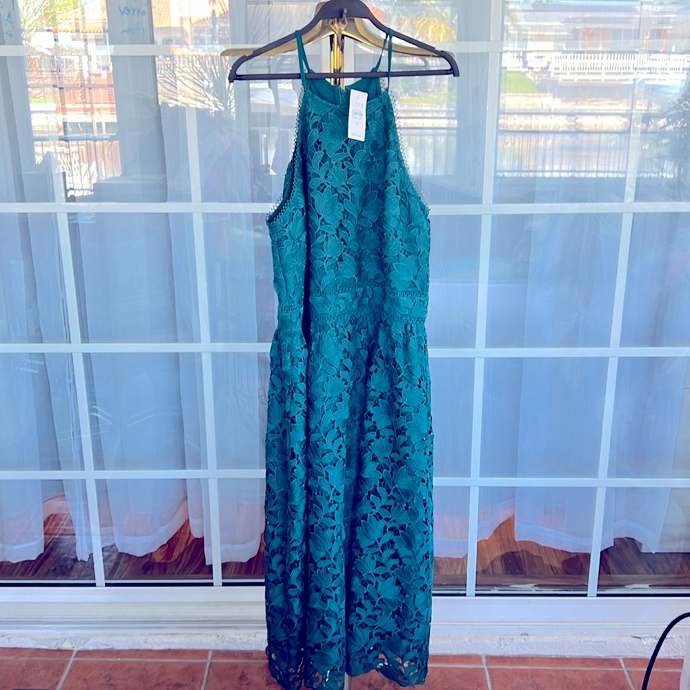 NWT Gorgeous green lace racer back dress
